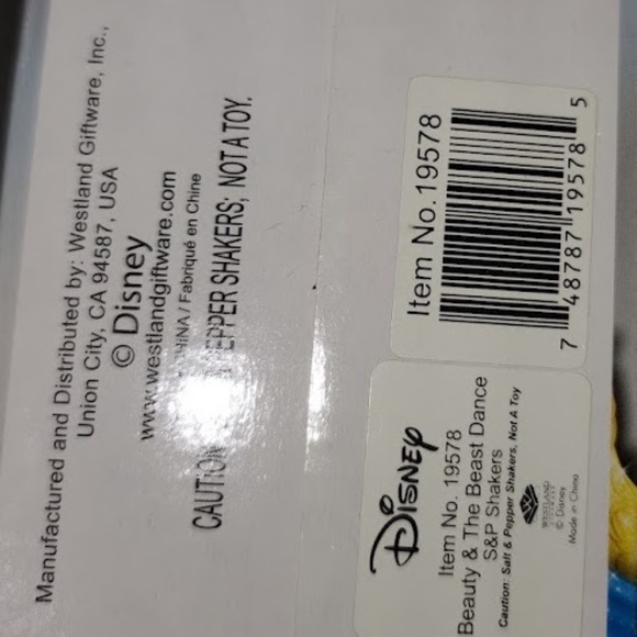 Disney's Beauty and the Beast Magnetic Dancing Ceramic Salt and Pepper Shakers - Picture 4 of 4